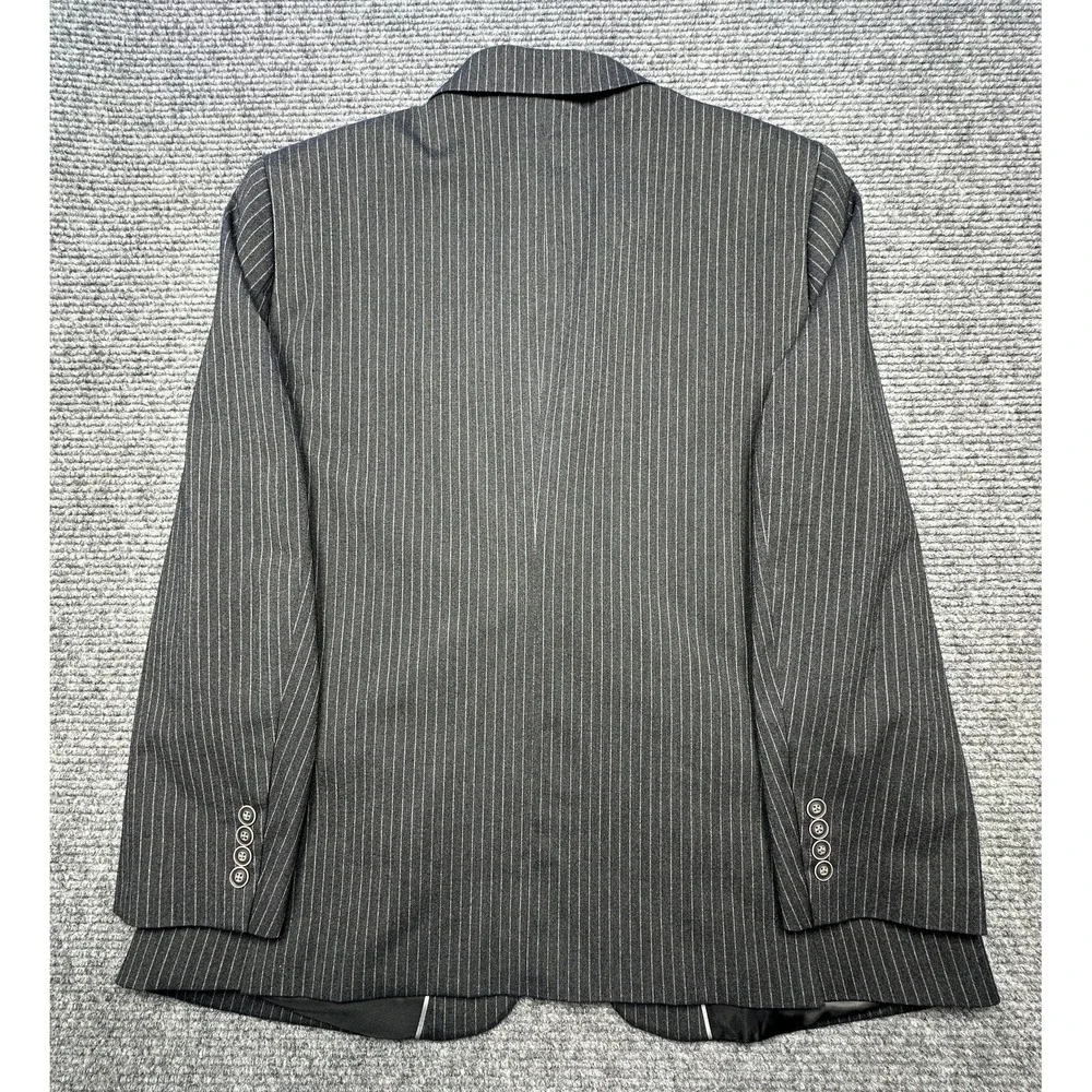 Nautica Suit‎ Jacket Mens 46 Gray Pinstripe 2 Button Blazer Stretch Business